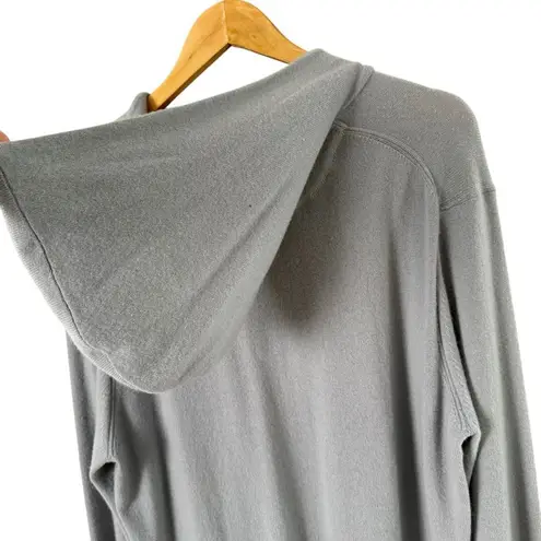 Club Monaco Cashmere Hoodie Sweater in Light Gray w/ Kangaroo Pocket, Size Large