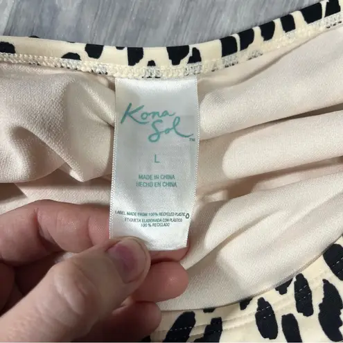 Kona Sol Leopard Print High-Waisted Bikini Bottoms; NEW