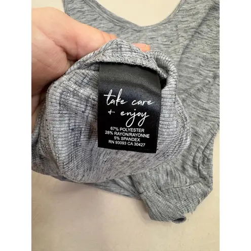 Nic+Zoe Tank Top Size XS Womens Grey Marl Ribbed Knit V Neck Casual Layering