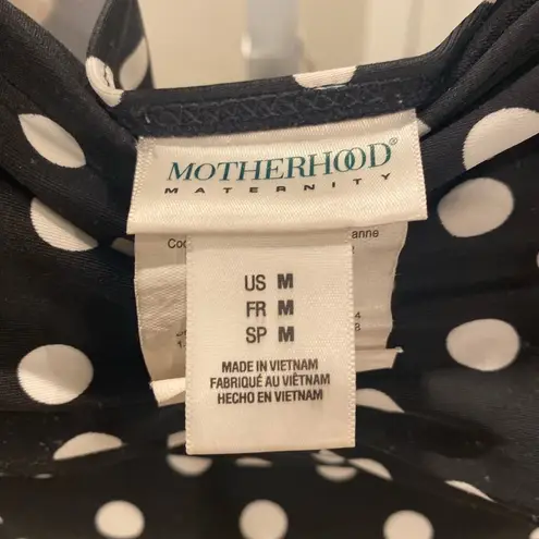 Motherhood Maternity Push Up Tankini Top Black and White Polka Dot