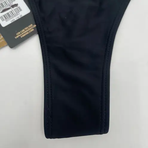 VIX Cheeky Swim Bottoms Size 8 Black NWT Solid Paula Hermanny Resort Beach Vaca