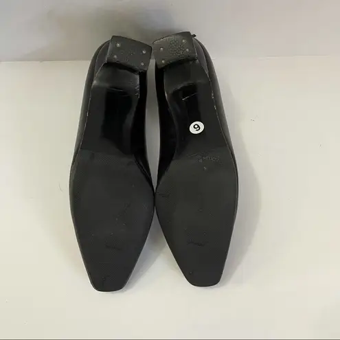 Stuart Weitzman  Black Leather Block Heel Pumps - Image 10