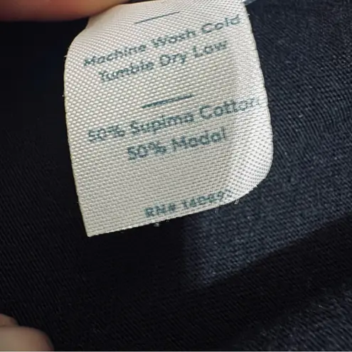 Marine layer Women Black Embroidered Bee Crew Neck Short Sleeve T-Shirt Sz M