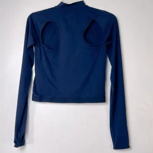 New Balance X J. Crew Navy Activewear Long Sleeve Crop Top