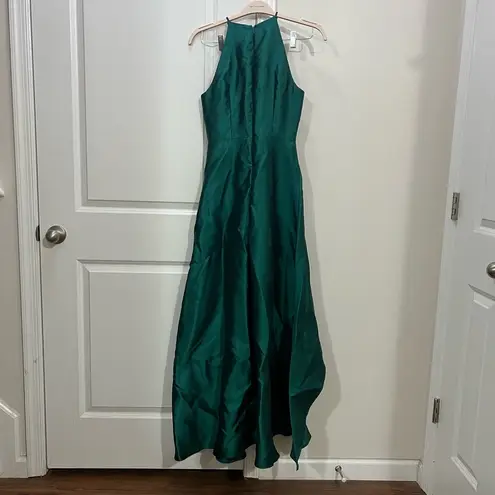 Badgley Mischka Marine Green Stretch Mikado Gown Size 4 US $650