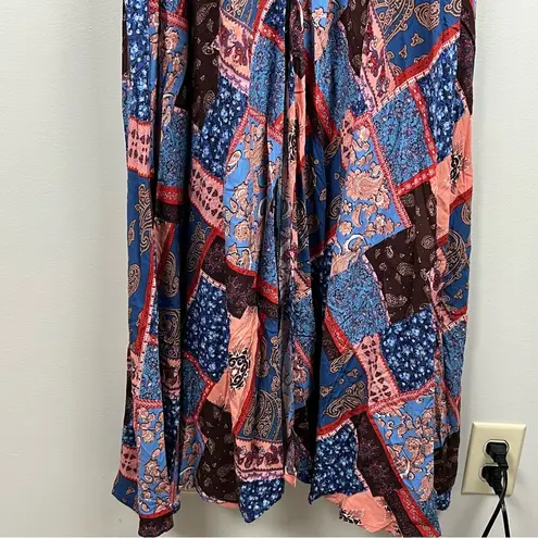 Maxi Summer Dresses Buttons Half Sleeve Empire Waist Hawaiian Boho Dress, Size M Purple Size M