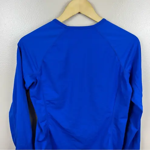 Coolibar Logo Rash Guard Size Small Swim Surf Beach Long Sleeve UPF 50 Blue