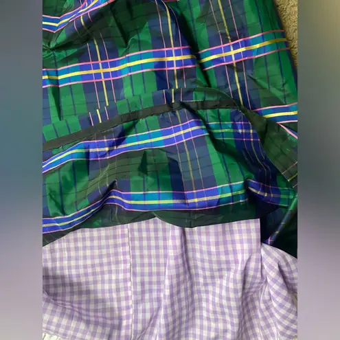 Ellen Tracy Vintage rare 60/70s plaid taffeta wrap long skirt, size medium large