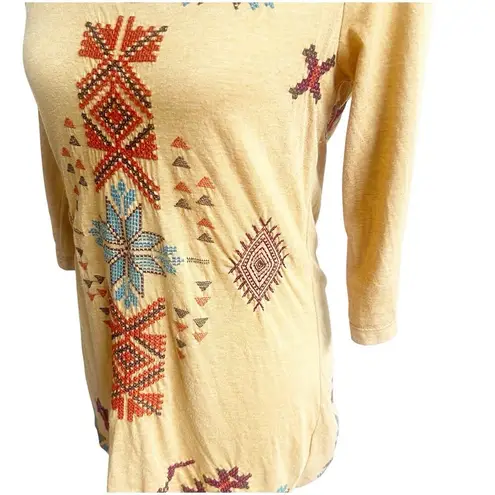 Johnny Was JWLA Tunic Top Women Size S Embroidered Southwest Aztec Boho Western