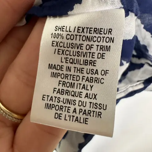 Milly Cabana Blue And White Chevron Zigzag Swimsuit coverup Size Medium