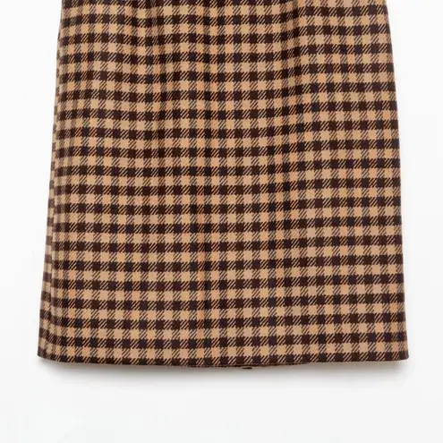 Vintage Valentino Miss V Brown Wool Check Pattern A