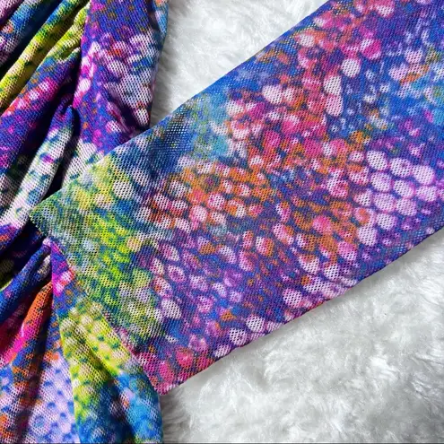 Black Label Saks Fifth Avenue Multicolor Snakeskin Print Ruched Top