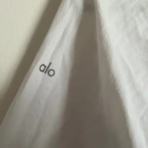 Alo Yoga Cropped 1/4 Zip Alumni Pullover White S