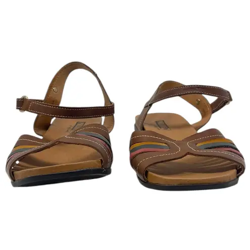 Pikolinos Leather Strappy Sandals Women’s EU 37/US 6.5-7 Brown Colorful Boho
