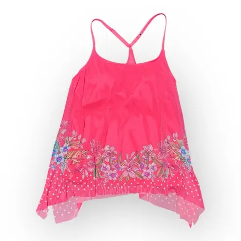 Coco reef Vivid Pink Tankini Top 36C NWT Built-In Bra Swimwear