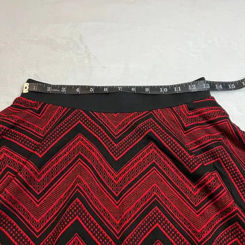 Women's Chevron Flare Mini Skirt Size XS Trendy Colorful Casual Y2K Preppy Red