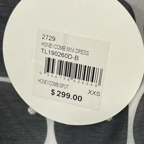 NWT La Maison Talulah Honeycomb Spot Black White Print Tie Waist Mini Dress XXS