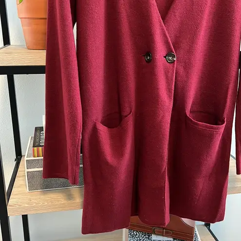 J. Crew Knit Pullover Sweater Blazer w/Pockets S Red