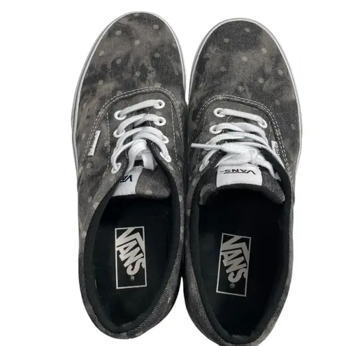 Vans  Doheny Platform Washed Black Denim Dots Sneakers Size 9 Women’s Lace Up