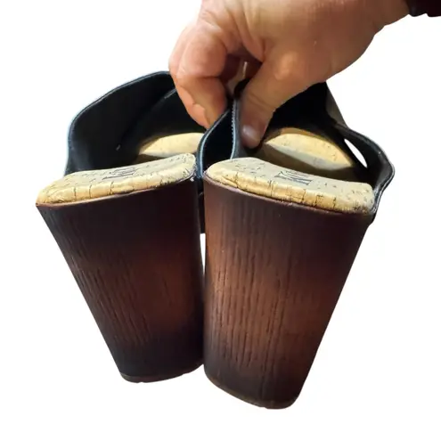 Korks Shoes Womens Size 9 Black Wedge Sandals Platform Mules Studded KR0010809