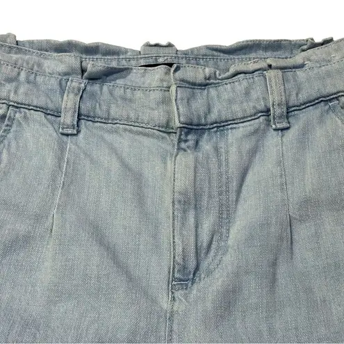 EXPRESS  Super High Waisted Denim Belted Paperbag Shorts Size 0