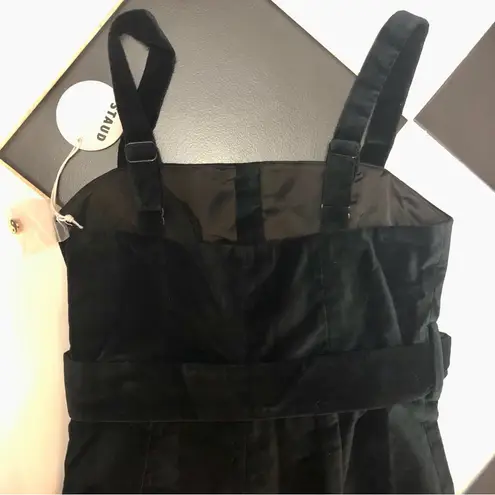 Staud NWT Primrose Jumpsuit Sleeveless Black Velvet Yin Yang Buttons Belted 10