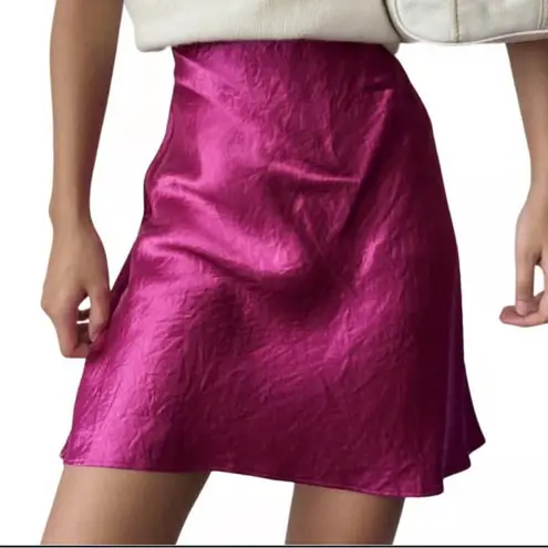 Babaton Aritzia Pink A-Line Mini satin slip Skirt