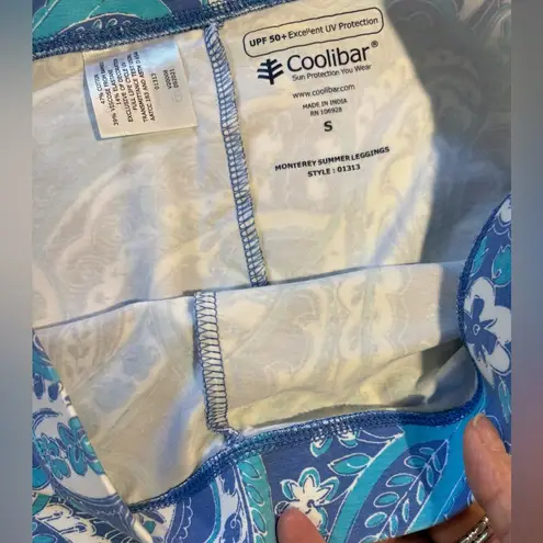 COOLIBAR Monterey Summer Leggings Morada Aqua Blue UPF 50+ Leggings Sz S