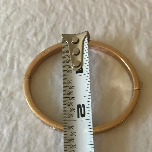 Kate Spade : Rose Gold Tone Bracelet- Rhinestones- Dust Bag- Clasp- wear