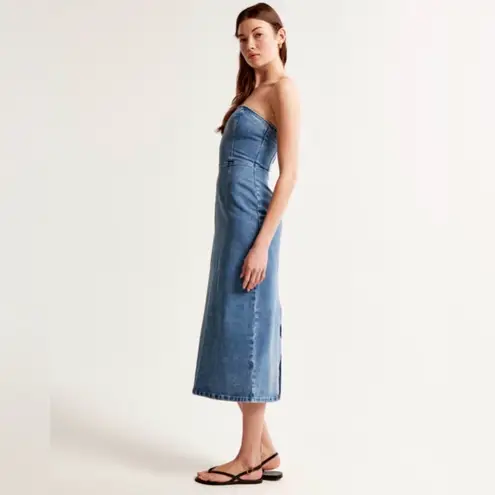 Abercrombie & Fitch  Strapless Denim Midi Dress size medium NWT - Image 6