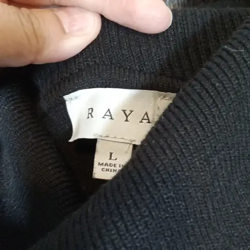 Cyrus Knit Raya Womens Turtleneck Oversized Heavyweight Sweater Womens Large Black