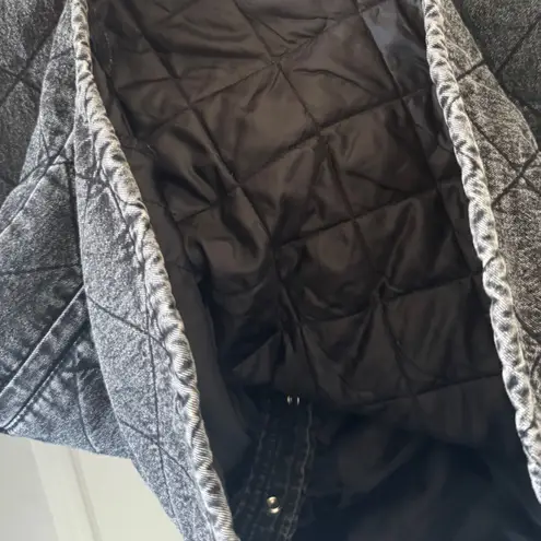 Dickies sz XS Womens Black Wash Denim Corduroy Quilted Chore Jacket Streetwear