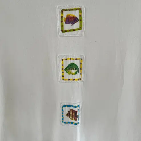 Julie Mango Vintage 90's White Vacation Theme T