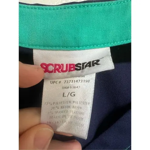 Scrubstar Blue Scrub Top Woman’s Size Large