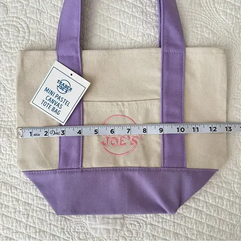 Trader Joe’s Mini Pastel Canvas Tote Bag – PURPLE NWT