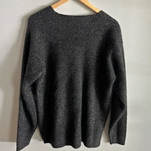 Vintage Rafaella Angora Blend Metallic Fuzzy V