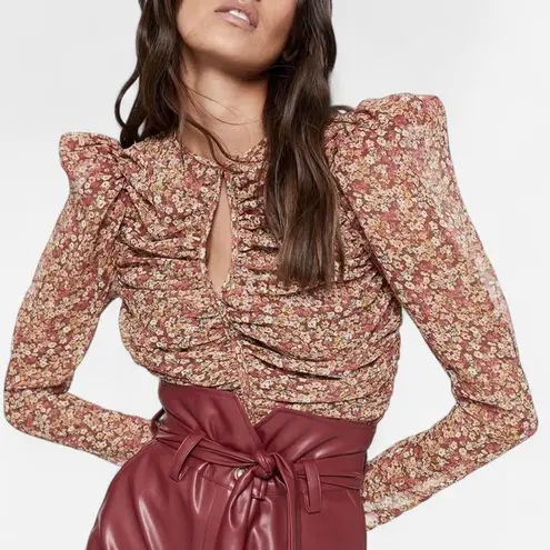 Bardot Revolve Ruched Ditsy Floral Cottagecore Crop Top (XS, NWT)