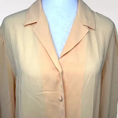Vintage Jebb Levy Button Up Blouse Sheer Yellow 80s Size Medium Large