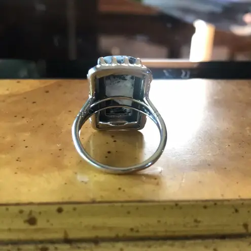 Natural White Buffalo Sterling Silver Ring Size 7