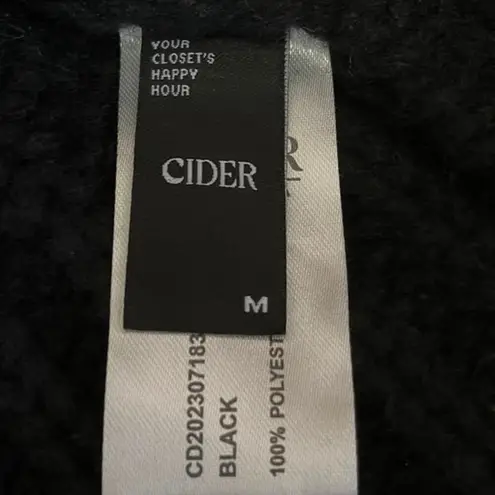 Cider Black Yellow Fruits 3D Knit V Neck Button Down Cardigan Sweater Top Size M