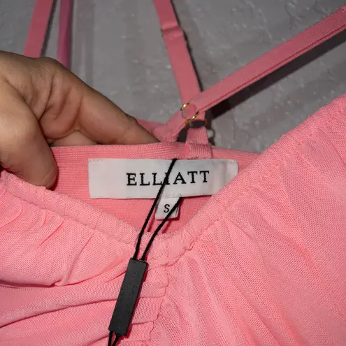 Elliatt NWT Sugarpink Bodycon Katarina Ruched Mesh Midi Dress Small