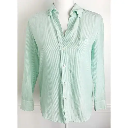 Theory  • Green Seersucker Kaylind Button Up Shirt