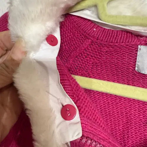 Tiara International Hot Pink Snowman Vintage Cardigan Sz L