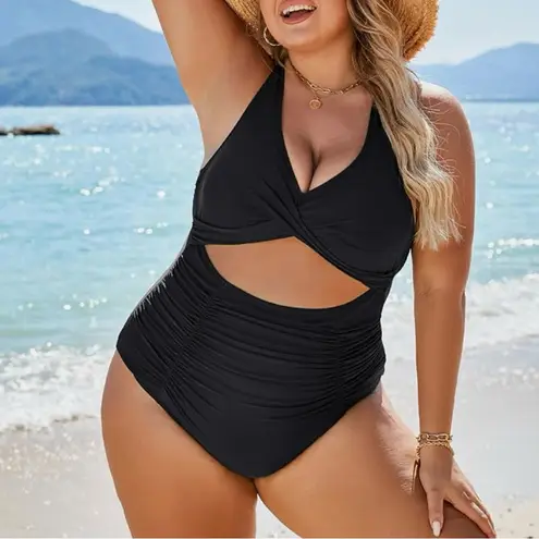 Blooming Jelly Womens One Piece Swimsuits Push Up Tummy Control size XL Black