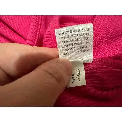 Bobi NWT  Los Angeles‎ Pink Semi Cropped Ribbed Tank Top