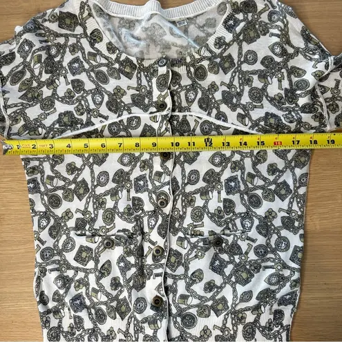 Anthropologie Charlie & Robin Cotton/Cashmere Keys Cardigan Sweater Top Size S 