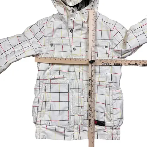 Women's M White Burton Vida Dry Ride Snowboarding Jacket Geometric
