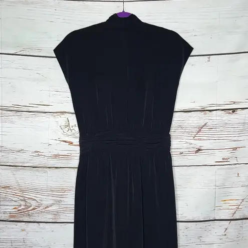 Bob Mackie Size 8 Elegant Classic Black - Rhinestone True Wrap Gown Dress
