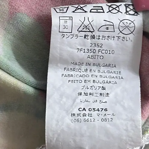 Roberto Cavalli Dress Size M Mini Y2K Boho Floral Butterfly Lemon Persimmon