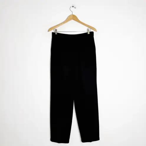 St. John Basics Black Straight Wide-Leg Knit Pants Size 8